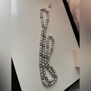 Worthington Elegant Pearl Necklace - Silver and White